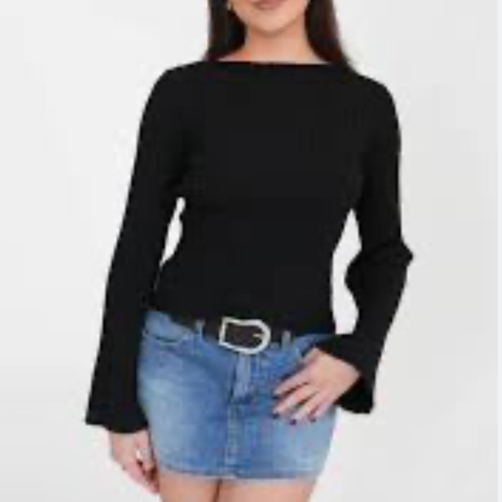 Grey Bandit ribbed Black Women's top